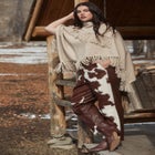 Faux Cow Hide And Leather Pant image number null