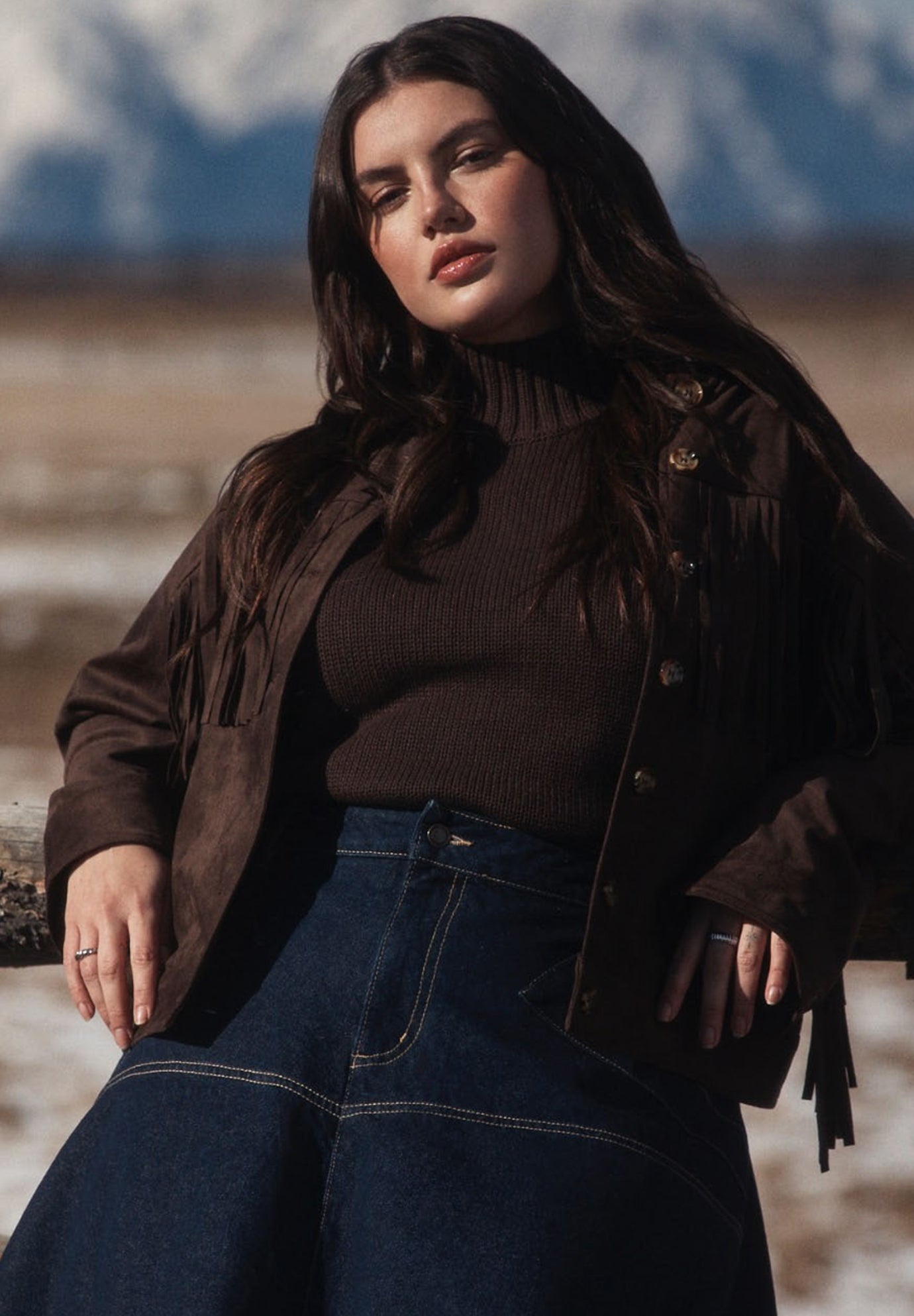 Faux Suede Fringe Jacket image number 0