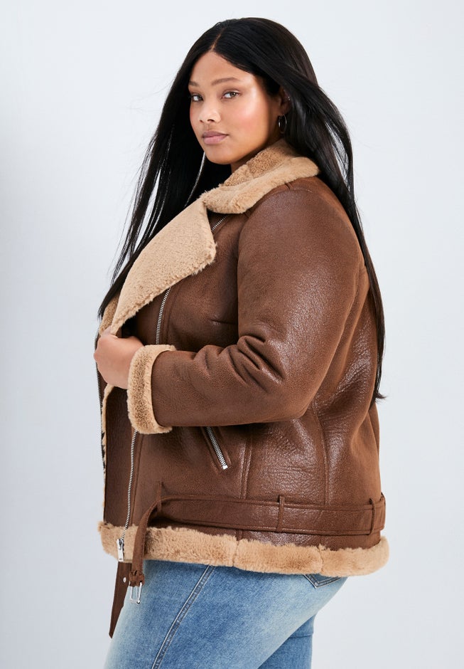 Belted Biker Jacket image number null