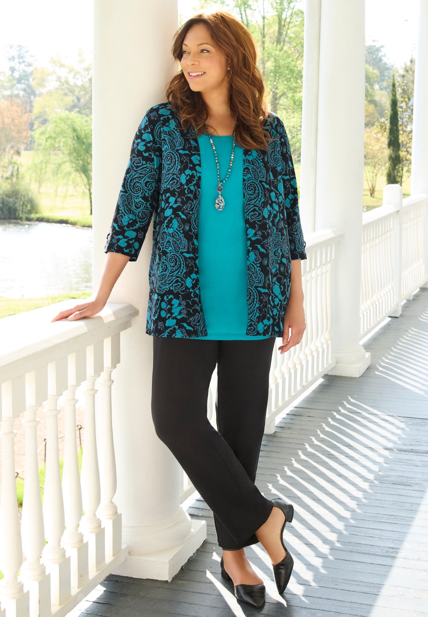 Suprema&reg; 3/4-Sleeve Cardigan image number 2