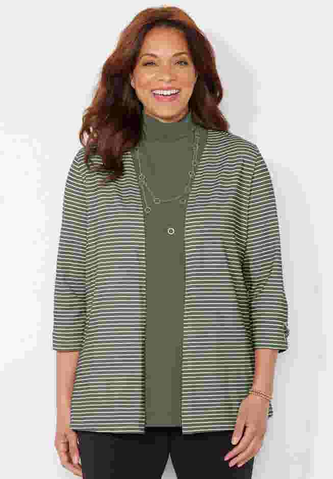 Suprema® 3/4-Sleeve Cardigan image number 0