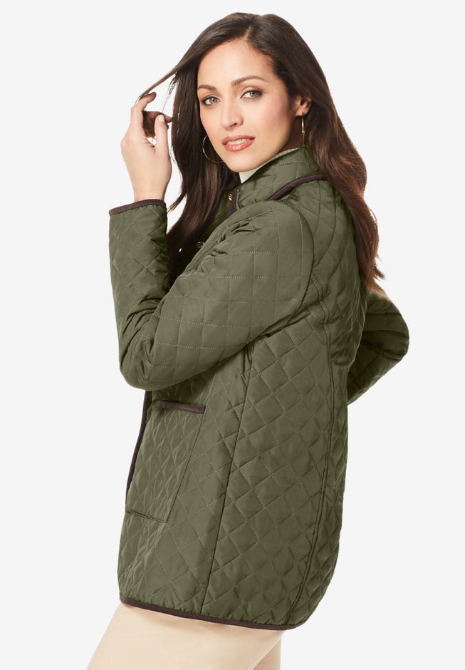 Snap-Front Quilted Coat image number 1