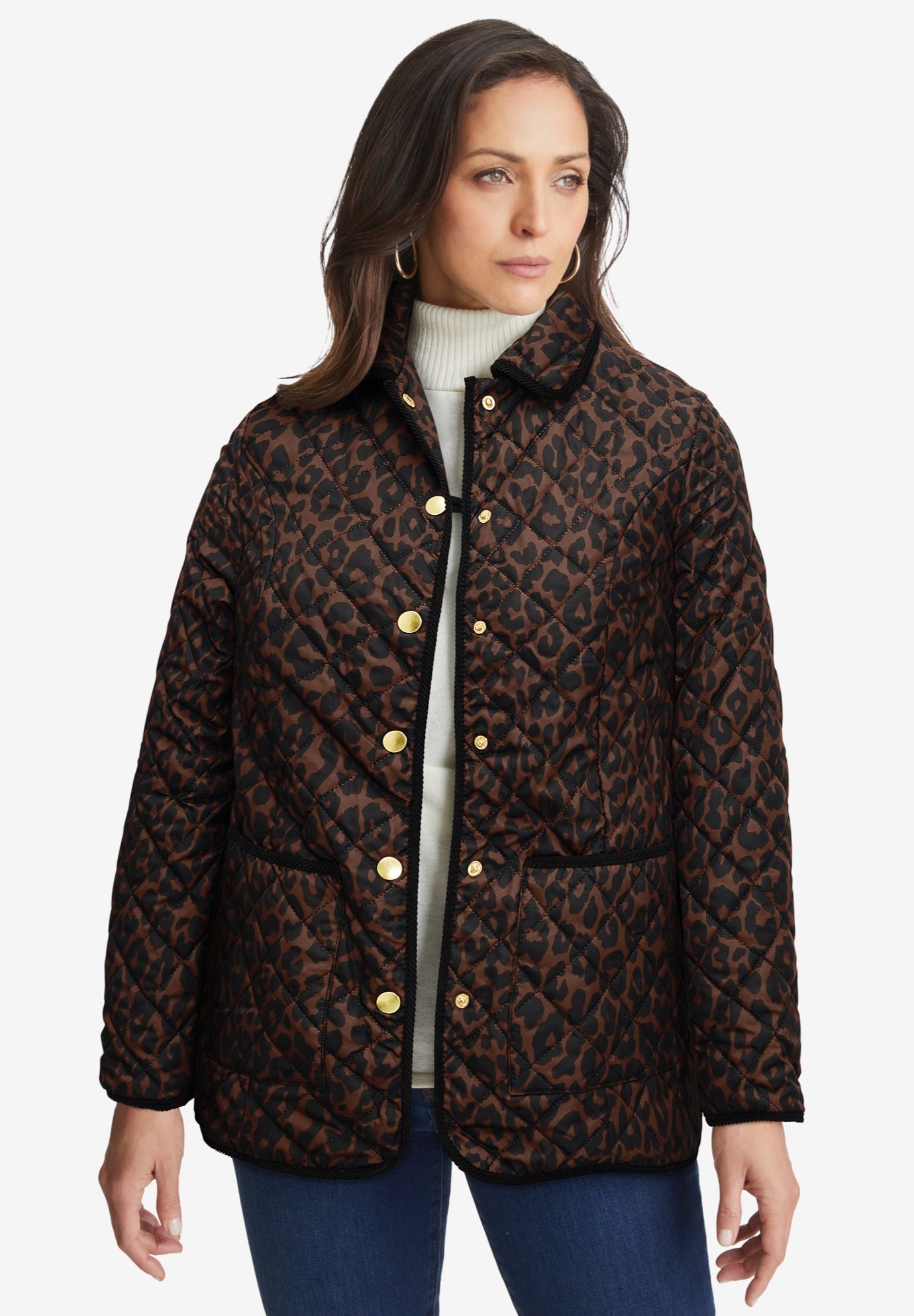 Snap-Front Quilted Coat image number 0