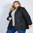 Triple Chevron Hooded Puffer Jacket image number null