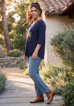 V-Neck Graphic Top