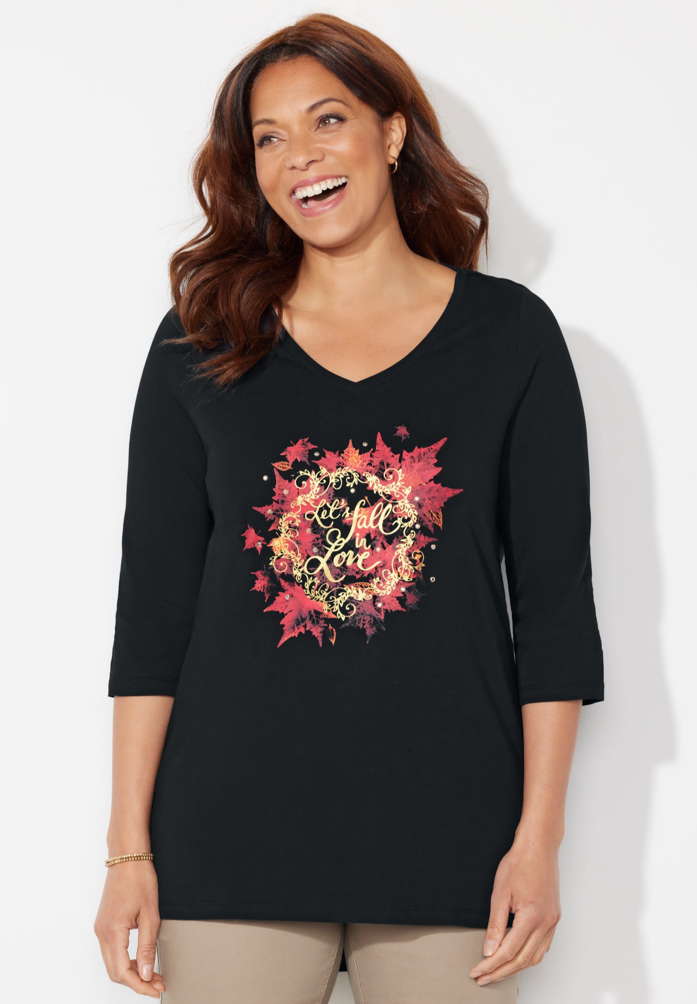 V-Neck Graphic Top image number 0