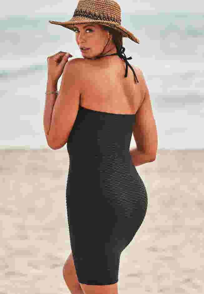 Blane Textured Halter Dress image number 1