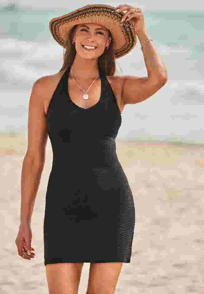 Blane Textured Halter Dress image number 0