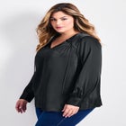 Marlene Tie Front Satin Blouse image number null