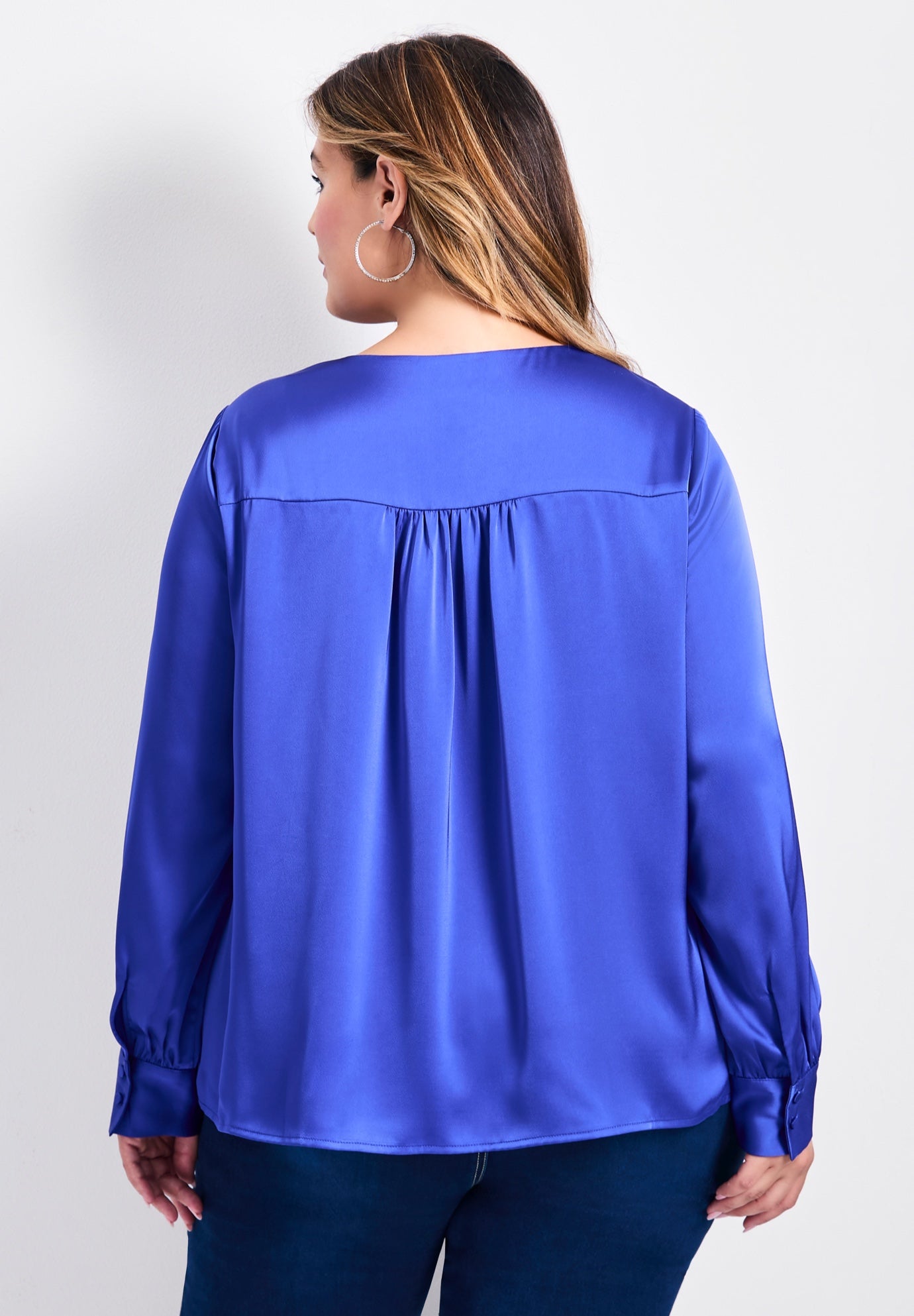 Marlene Tie Front Satin Blouse image number 1