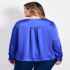 Marlene Tie Front Satin Blouse image number null