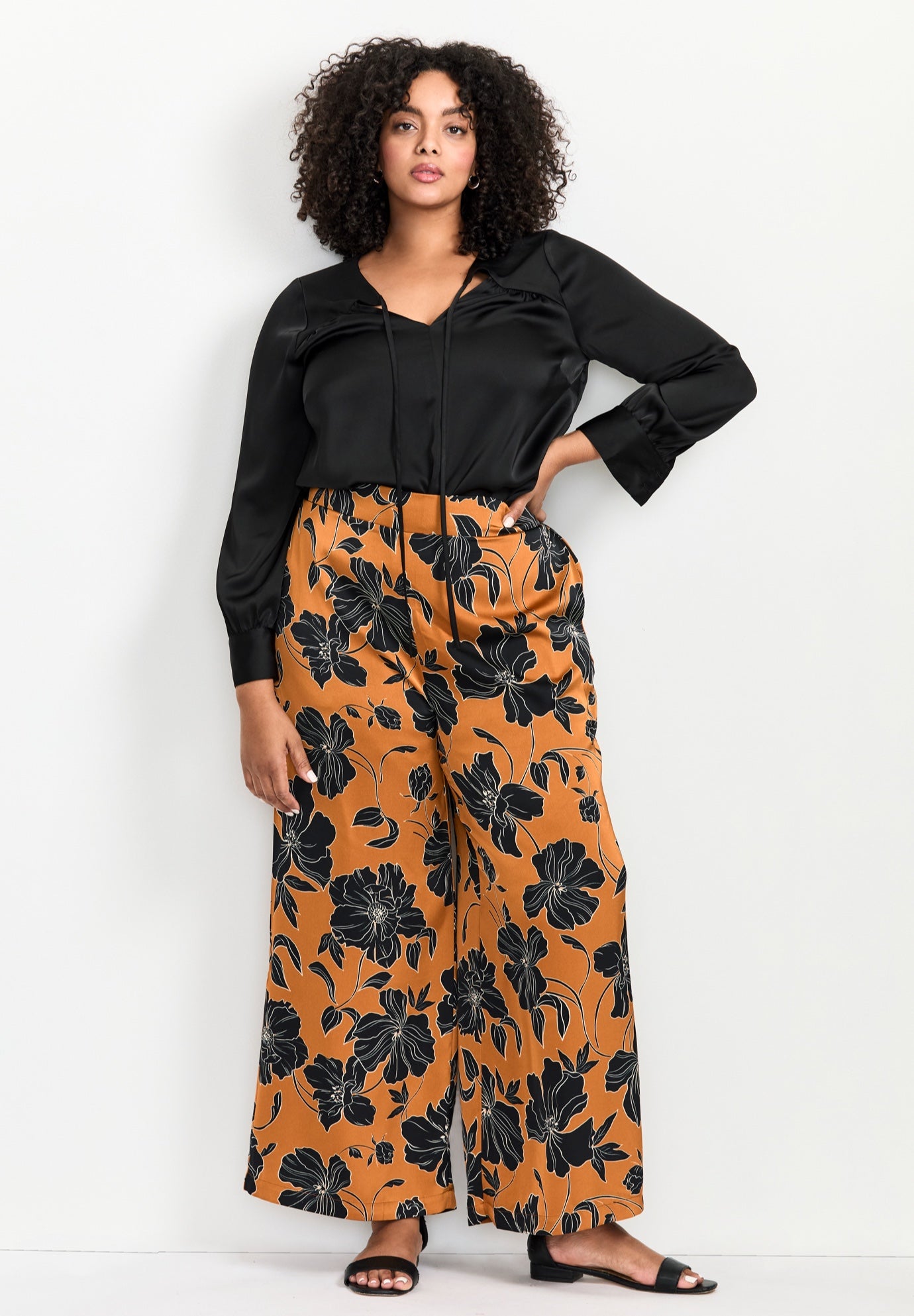 Goldi Wide Leg Satin Pant image number 0