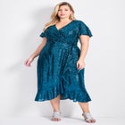 Nina Sequin Wrap Dress image number null