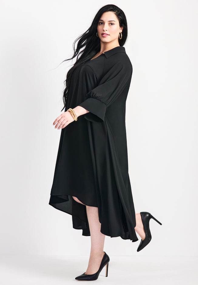 Parker Hanky Hem Collared Dress image number 2