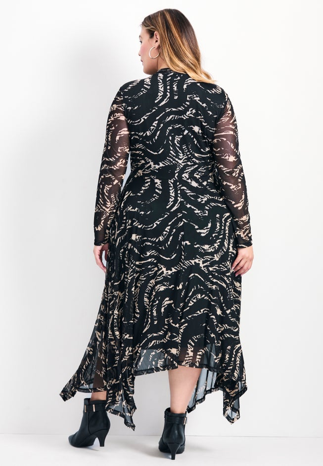 Mere Mesh Printed High Neck Dress image number null