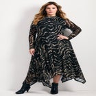 Mere Mesh Printed High Neck Dress image number null