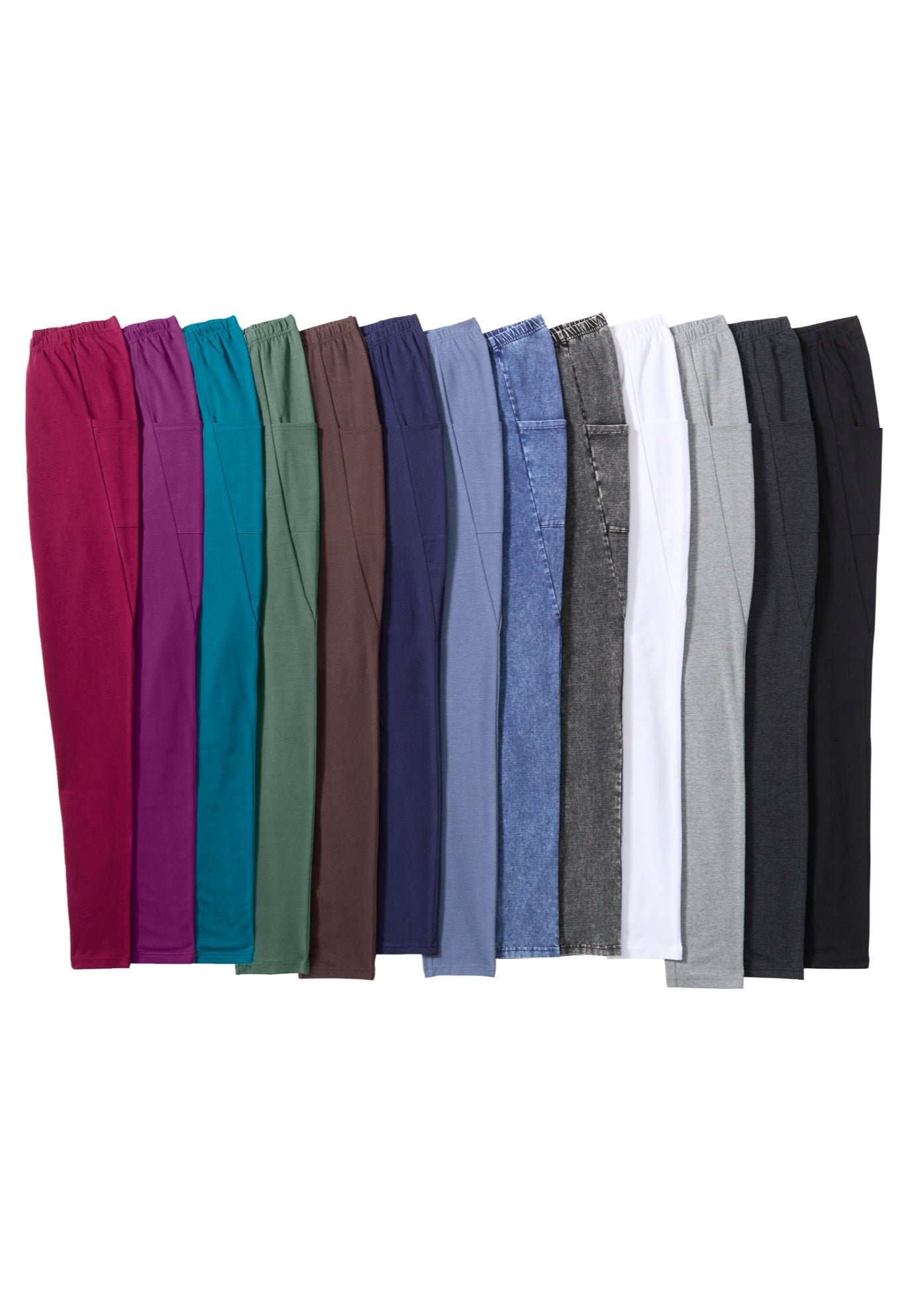 Stretch-Cotton Knit Pull-On Pocket Leggings image number 7