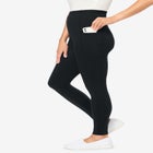 Stretch-Cotton Knit Pull-On Pocket Leggings image number null