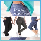 Stretch-Cotton Knit Pull-On Pocket Capri Leggings image number null