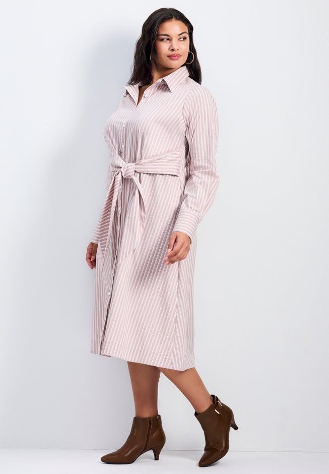Bethany Poplin Tie Front Shirtdress image number 2