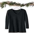 V-Neck Shaker Trapeze Sweater image number null
