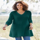 V-Neck Shaker A-Line Sweater image number null