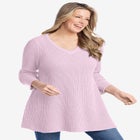 V-Neck Shaker Trapeze Sweater image number null