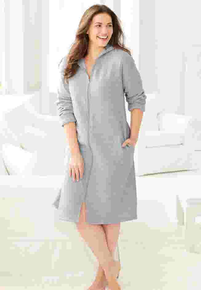 Short Hooded Sweatshirt Robe image number 4