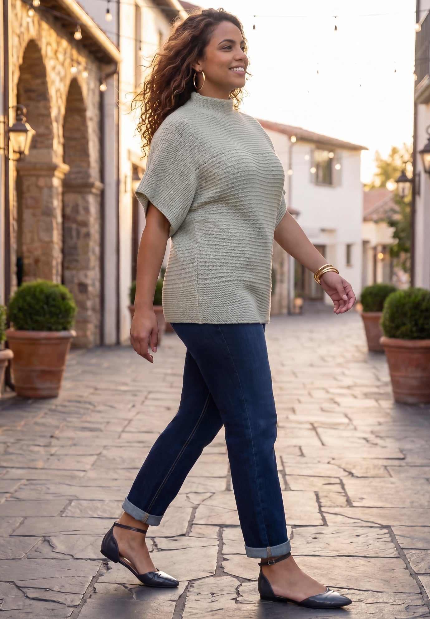 Cashmiracle&trade; Mockneck Pullover Ribbed Sweater image number 3