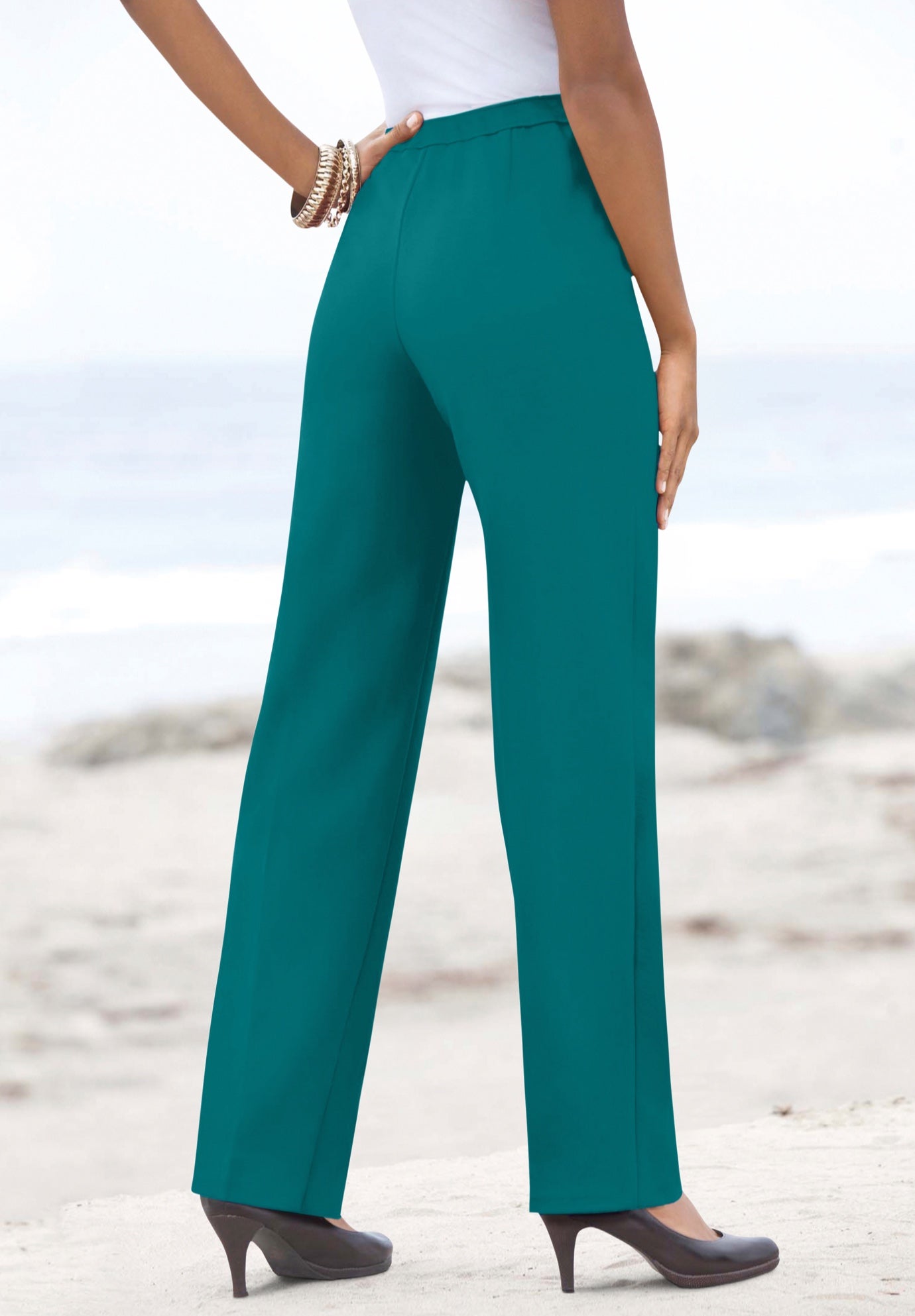 Plus Size Classic Bend Over&reg; Structured Straight Leg Pull-On Pant image number 1