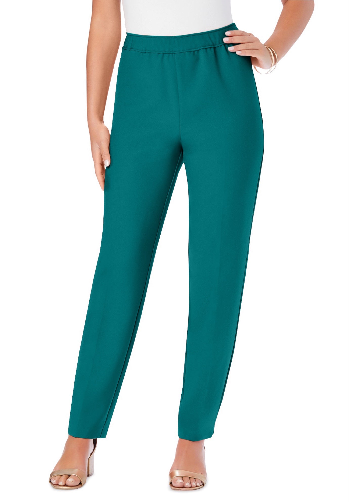 Plus Size Classic Bend Over&reg; Structured Straight Leg Pull-On Pant image number 2