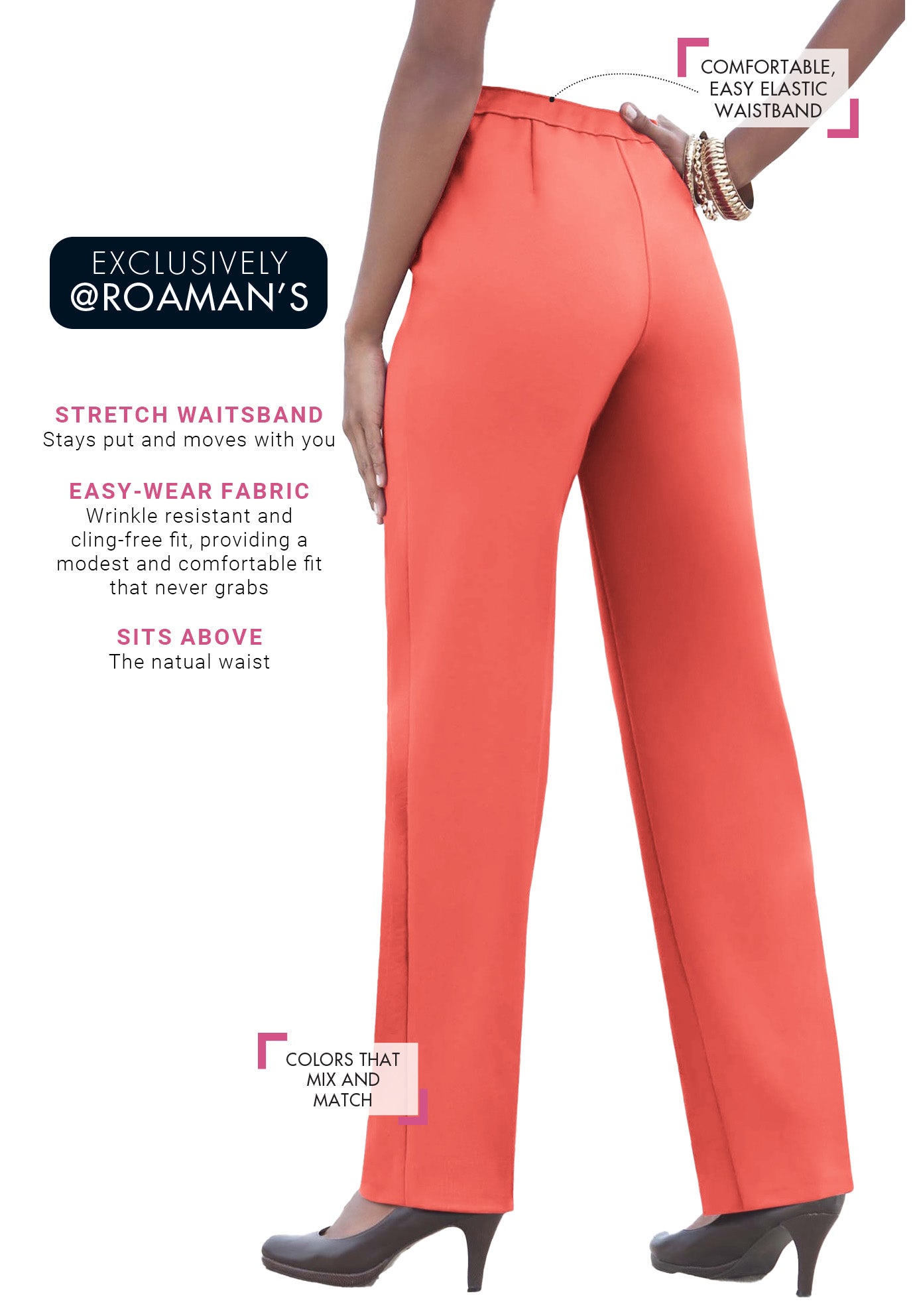 Plus Size Classic Bend Over&reg; Structured Straight Leg Pull-On Pant image number 1