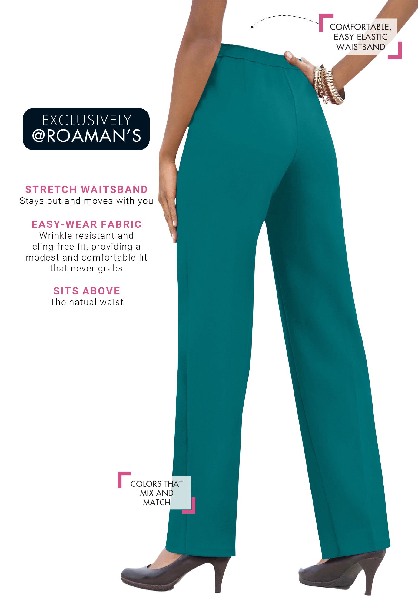 Plus Size Classic Bend Over&reg; Structured Straight Leg Pull-On Pant image number 0