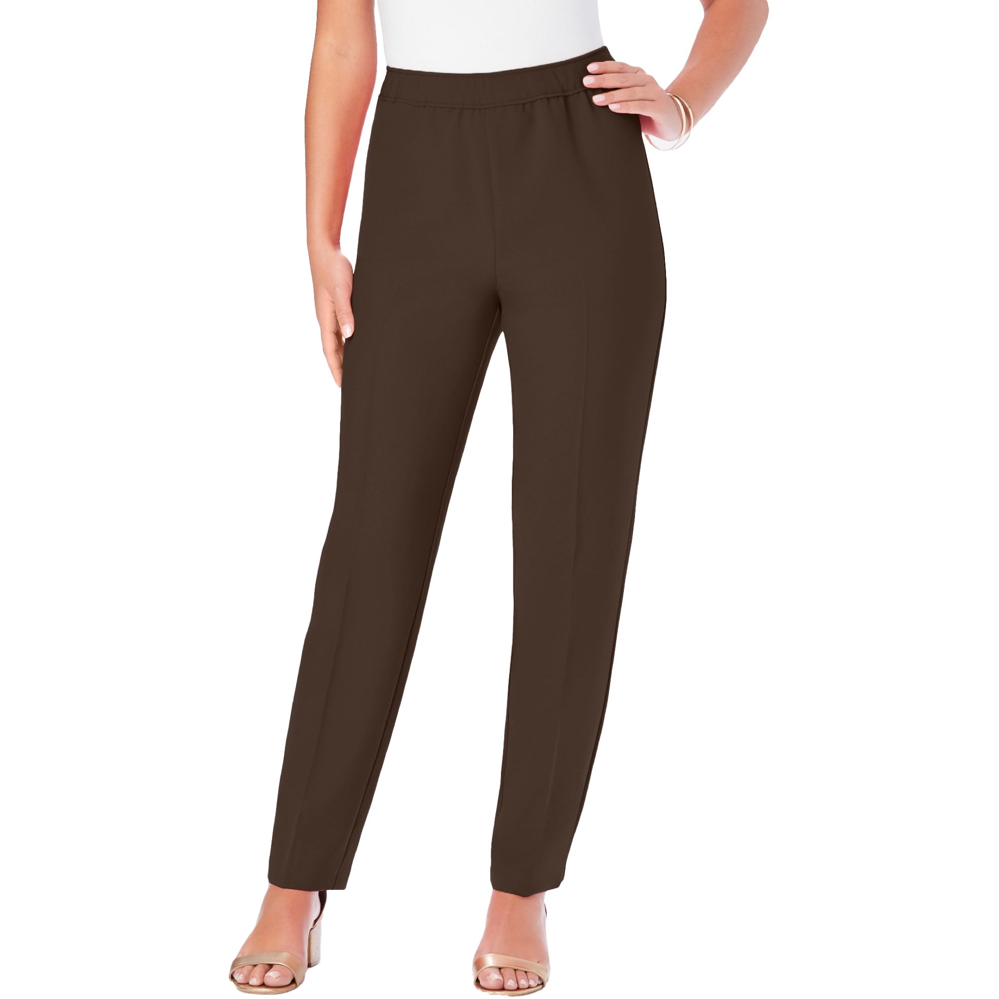 Plus Size Classic Bend Over&reg; Structured Straight Leg Pull-On Pant image number 2