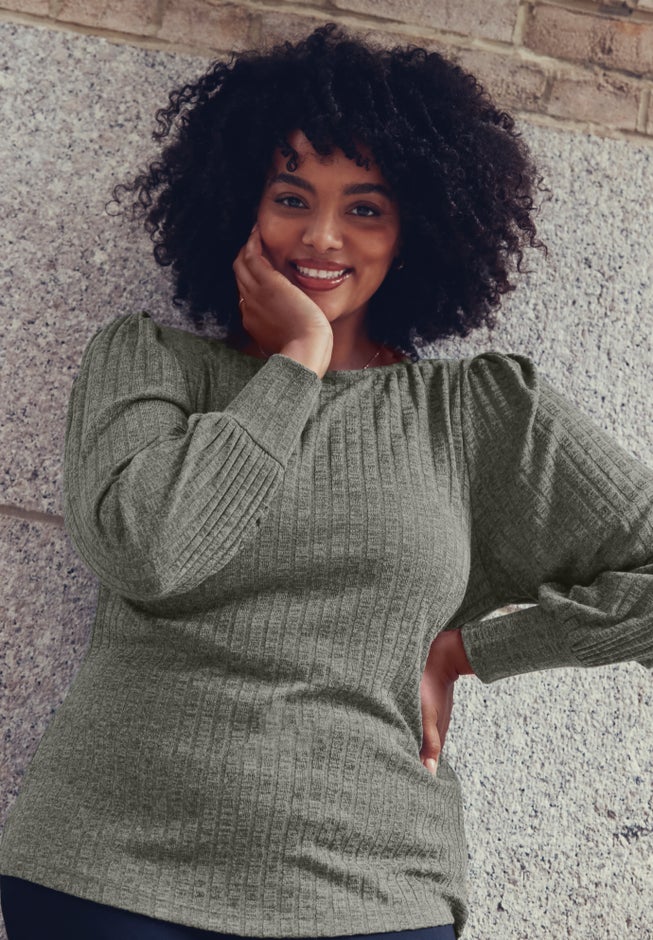 Jessica Rib Hacci Knit Top image number 3