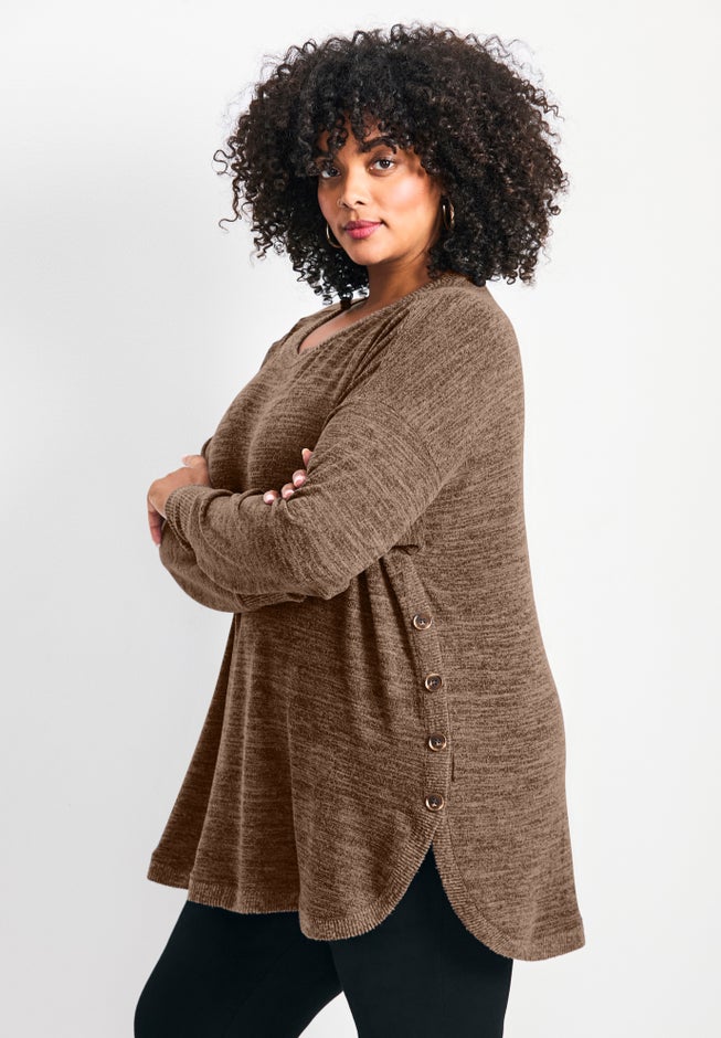 Bec Button Detail Hacci Top image number 2