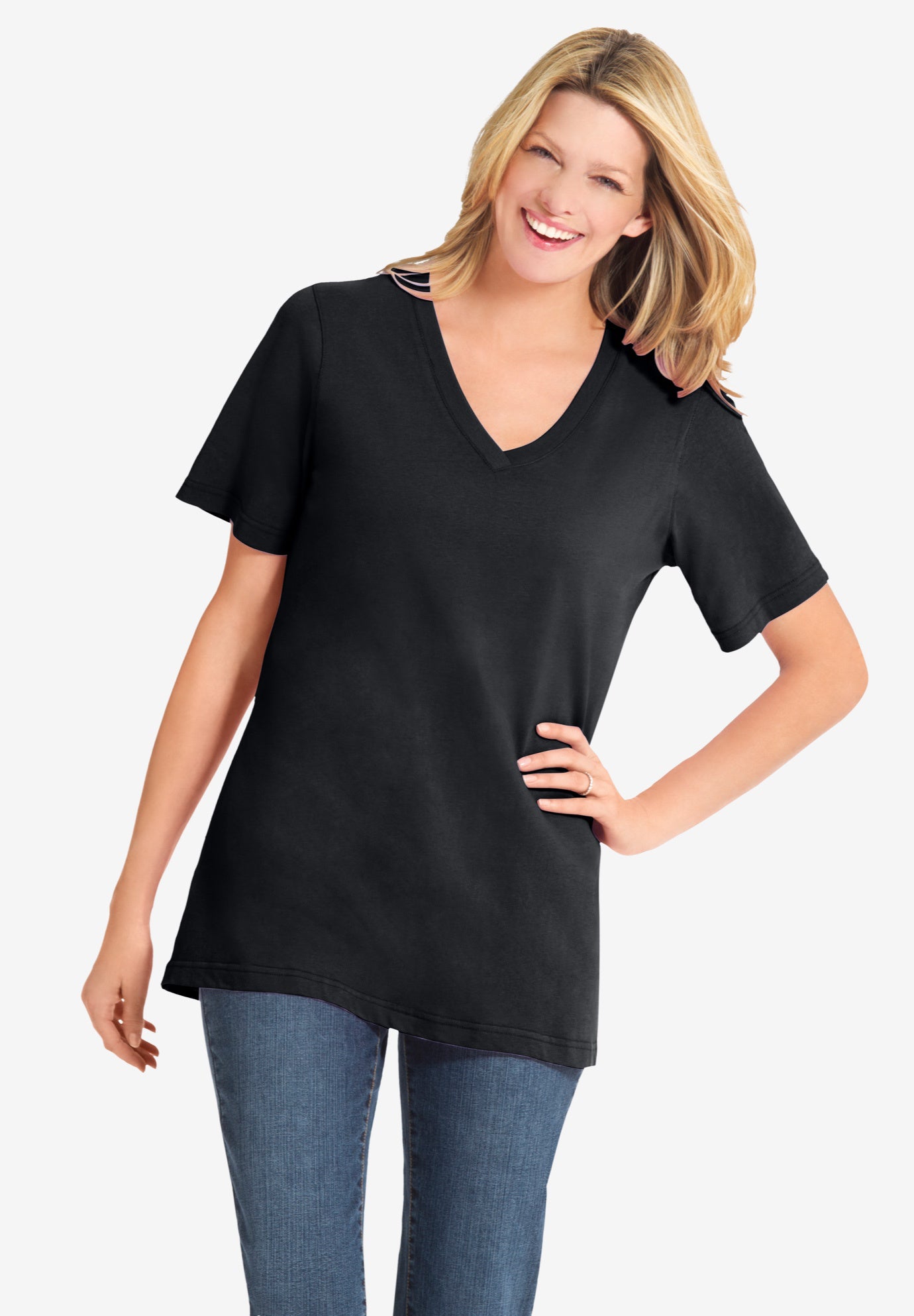 Perfect Short-Sleeve V-Neck Tee image number 1