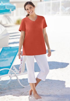 Perfect Short-Sleeve V-Neck Tee