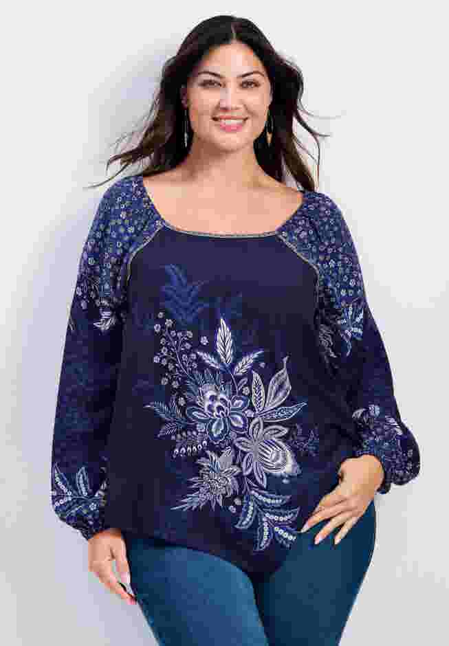 Nichola Scarf Print Top image number 0