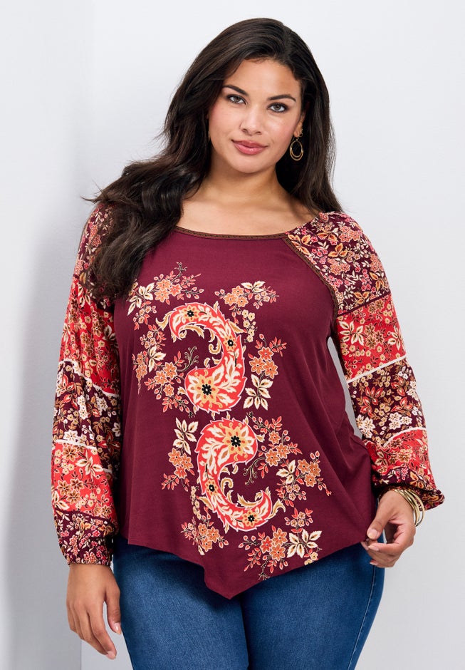 Nichola Scarf Print Top image number 0