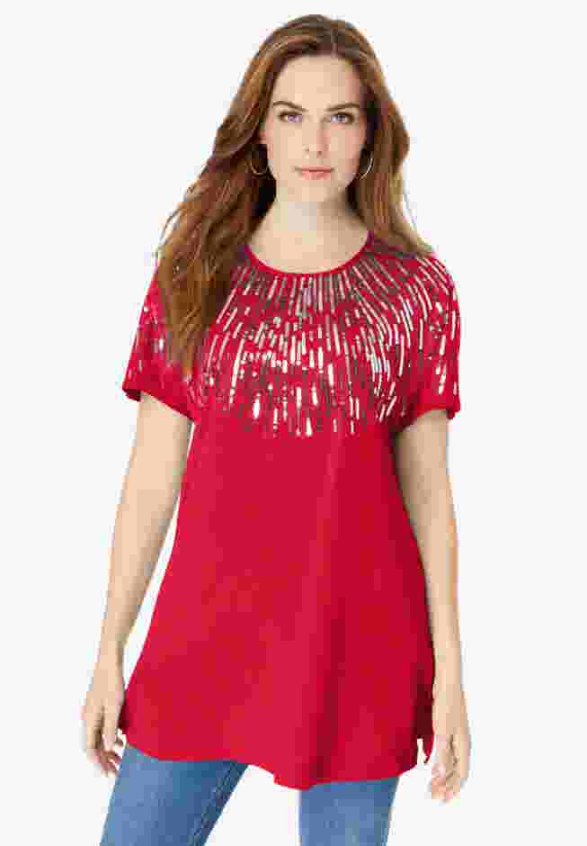 Embellished Tunic with Side Slits image number 0