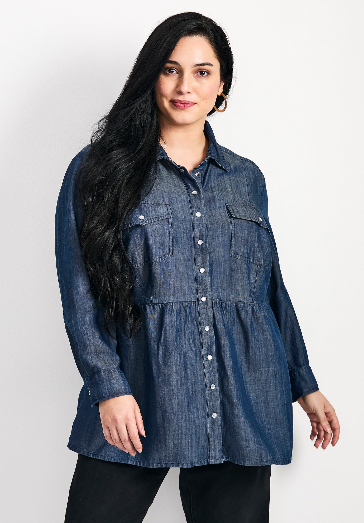 Denim Tiered Shirt image number 0