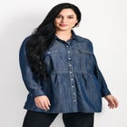 Denim Tiered Shirt image number null
