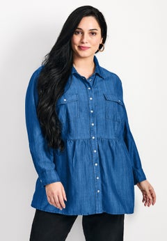 Denim Tiered Shirt