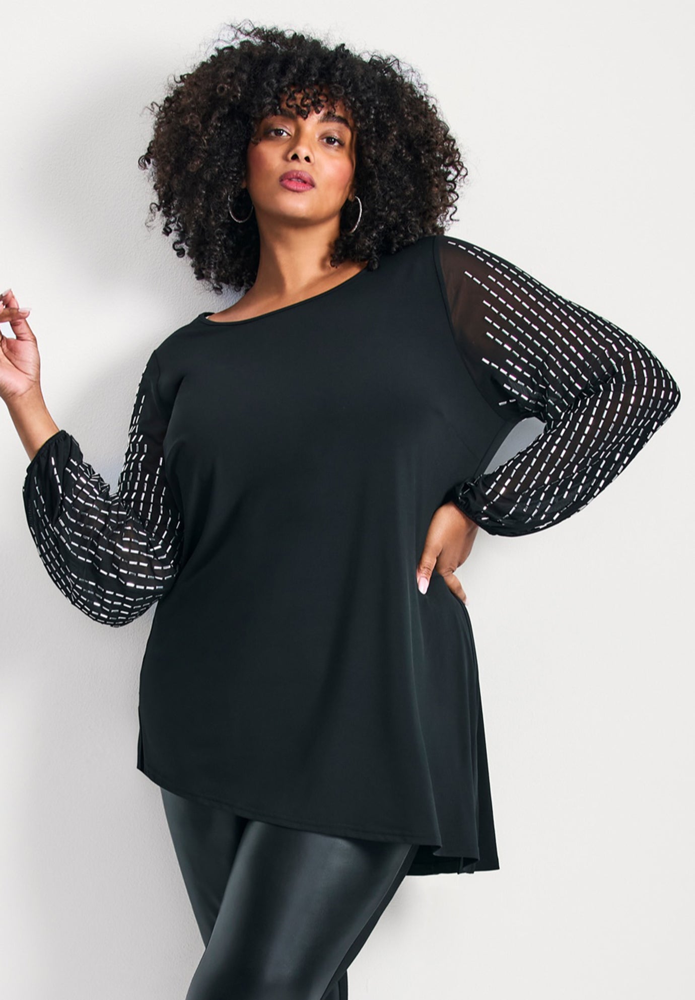 Glitz Embellished Sleeve Tunic image number 0