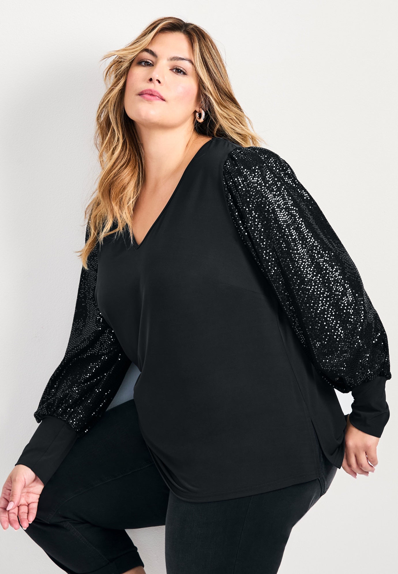 Glam Sequin Sleeve Top image number 2