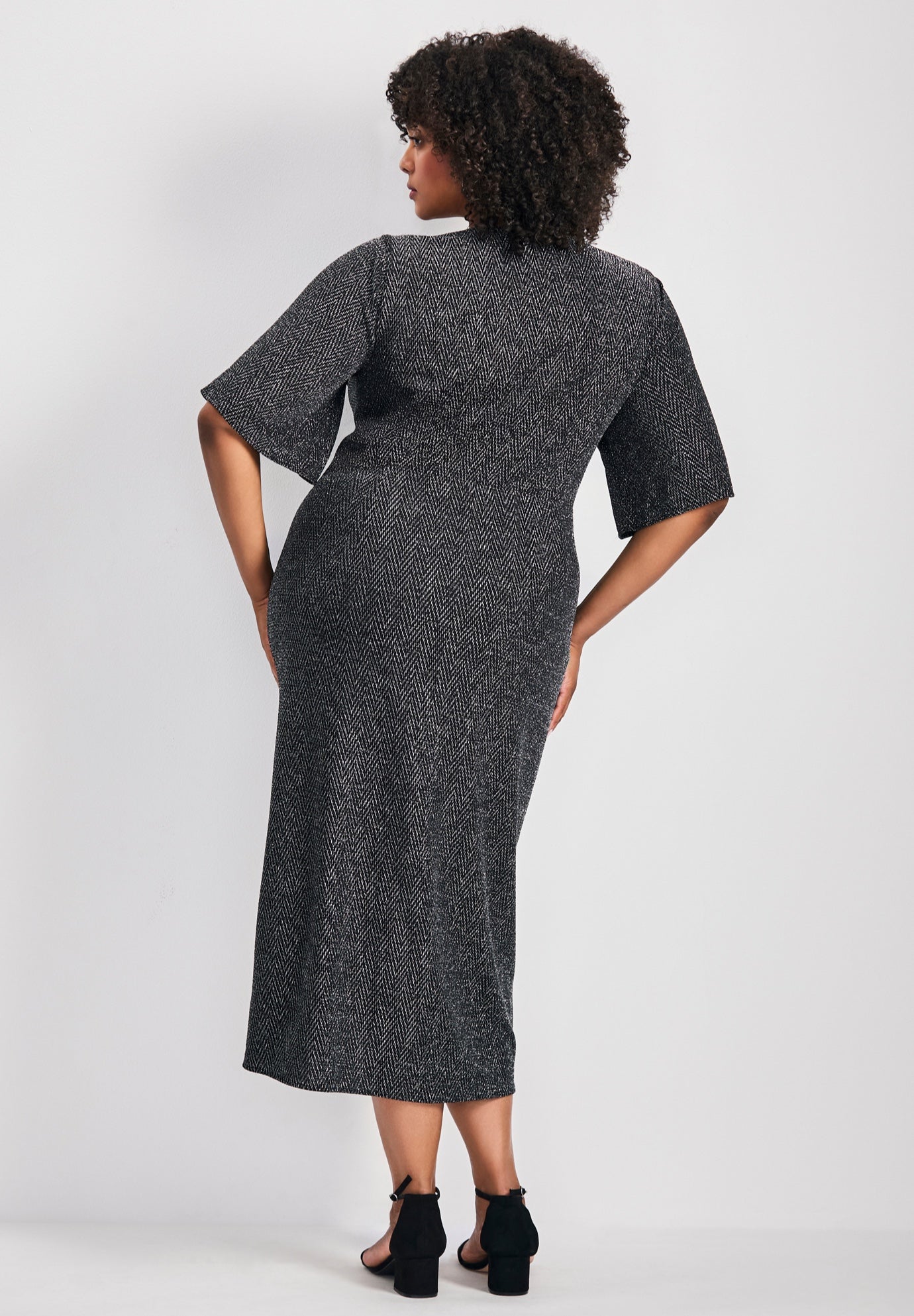 Nala Metallic Mock Wrap Dress image number 1