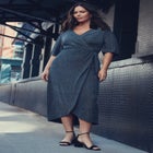 Nala Metallic Mock Wrap Dress image number 3