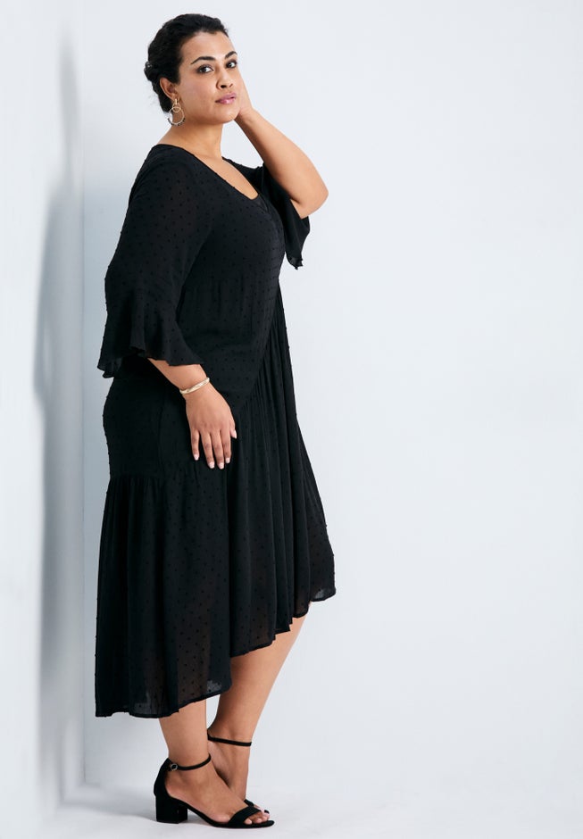 Vicki Textured Dobby Bell Sleeve Dress image number 2