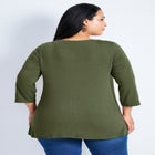 Sabrina Btn Dtl 3/4 Slv Top image number null